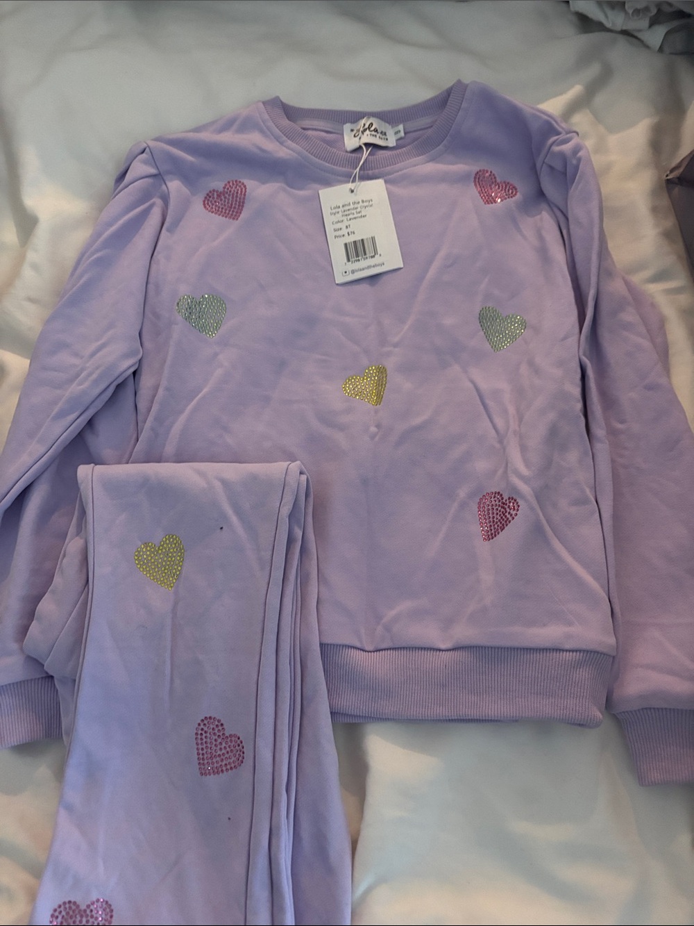 Lola + The Boys Lavender Heart  Set with Pink, Green, Yellow Hearts